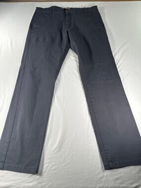 Neo Blue Men’s Gray Chino Pants Size 36 Straight Leg Casual Cotton Blend